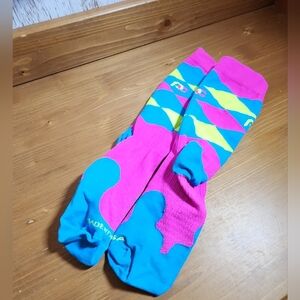Colorful Argyle Patterned Socks Pro Compression Running Nursing Small/Medium